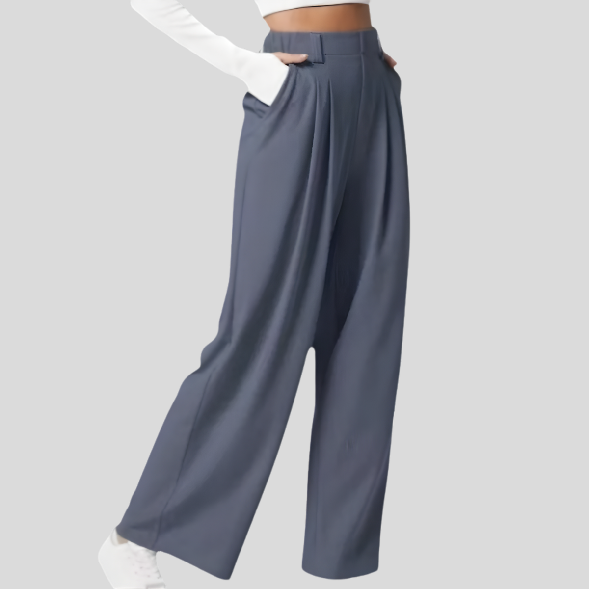 Veloura™ – Lockere Waffel-Hose mit hohem Bund