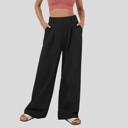 Veloura™ – Lockere Waffel-Hose mit hohem Bund