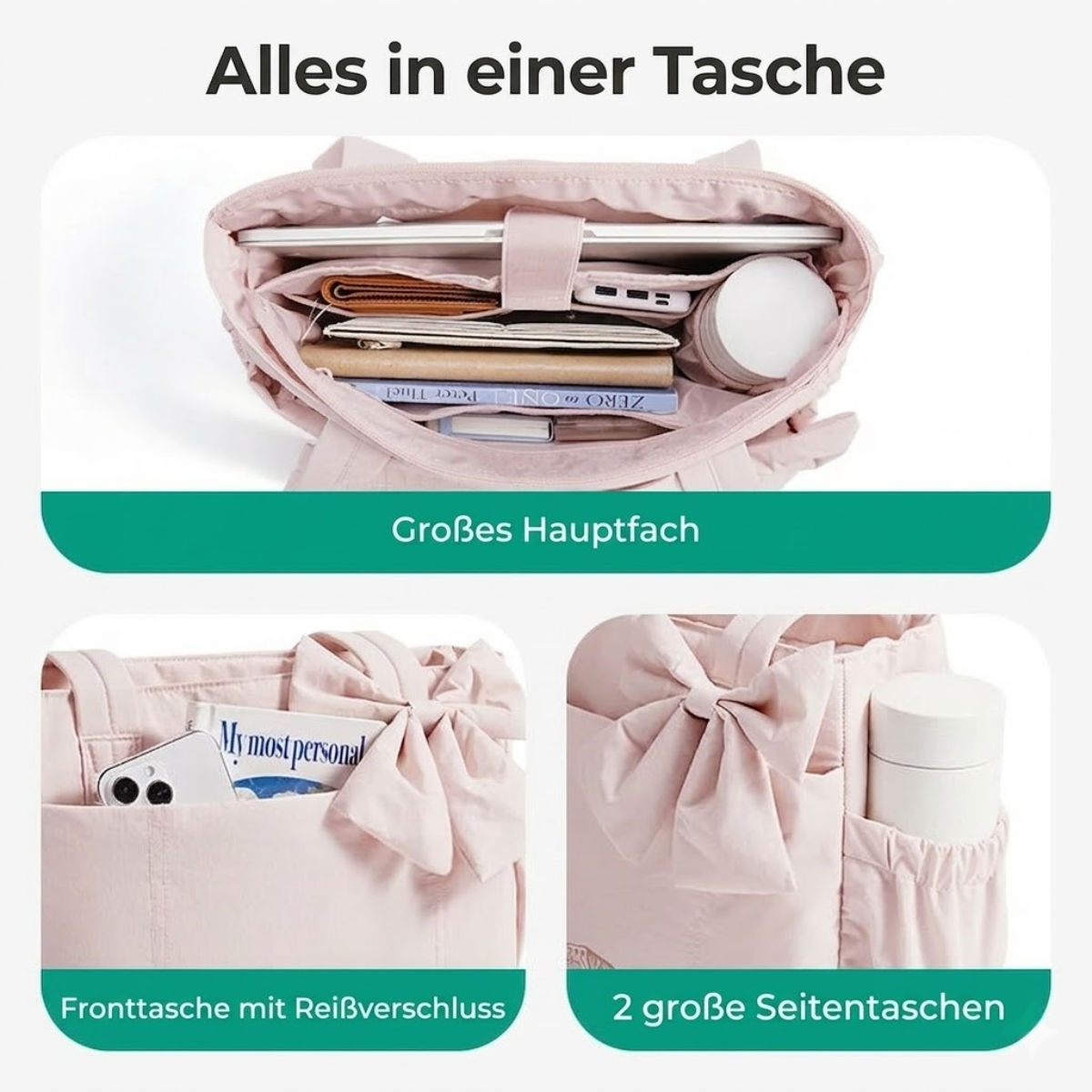 BagSmart™ Crush Bow Damen Tasche