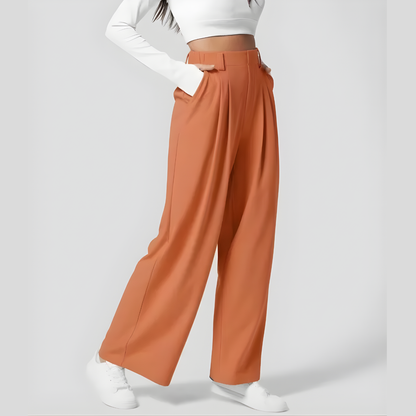 Veloura™ – Lockere Waffel-Hose mit hohem Bund