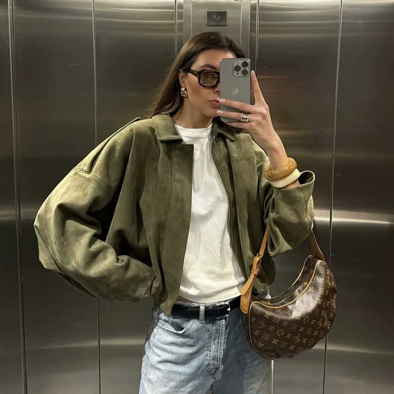 Weichlux™ – Oversize Wildlederjacke
