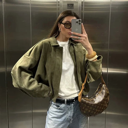 Weichlux™ – Oversize Wildlederjacke